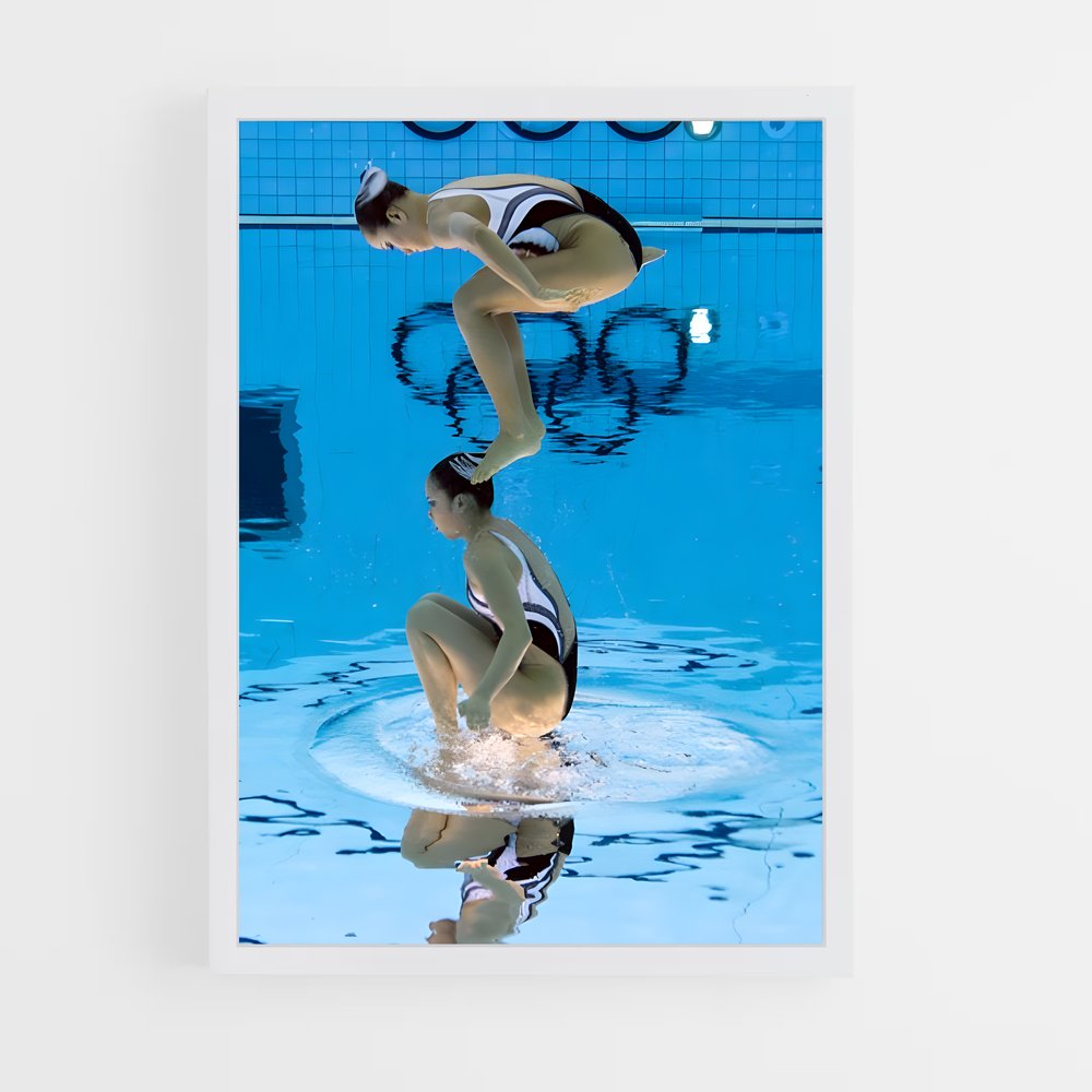 Poster Synchronisation Aquatique – affiche Plongeon synchronisé (vue 3)